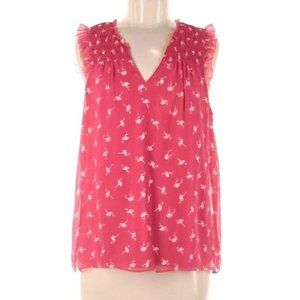 ELLE // Sleeveless Flamingo Ruffled Print Blouse